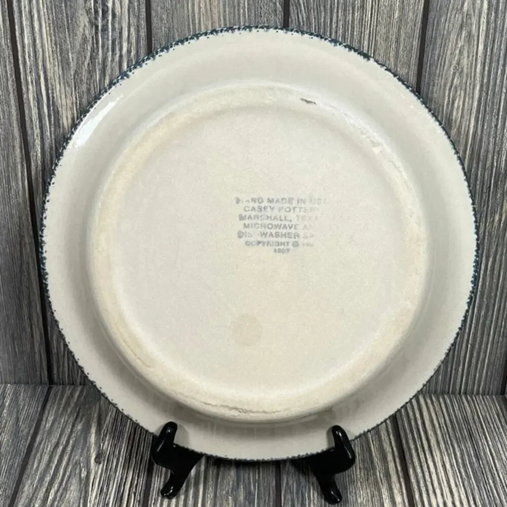 Snowman Casey Pottery Serving Plate Decor Made In USA Marshall Texas 10” Vintage